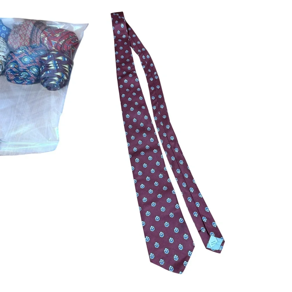Yves Saint Laurent Tie Mens OS Burgundy Floral Medallion Silk Bloomingdales YSL